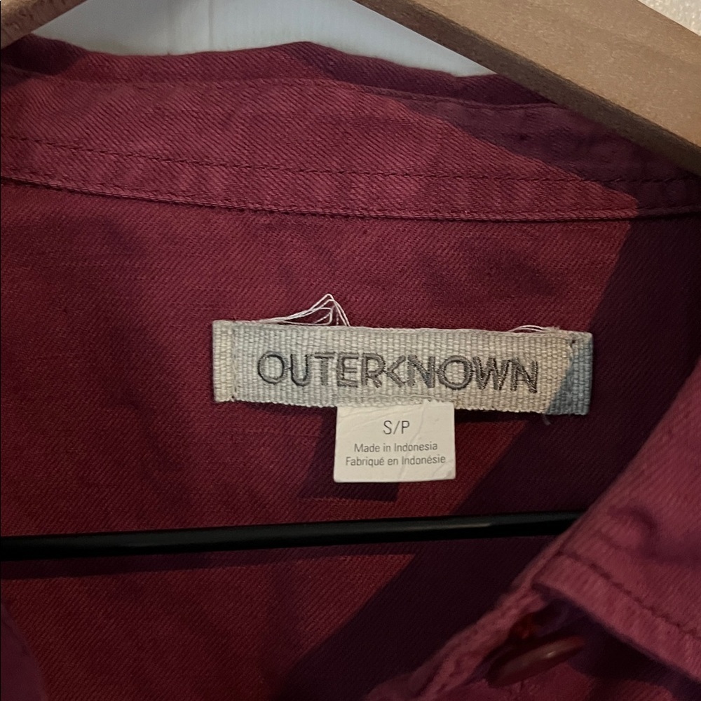 Outerknown | Burgundy S.E.A.‎ Long Sleeve Organic Cotton Jumpsuit Size Small - Picture 6 of 11